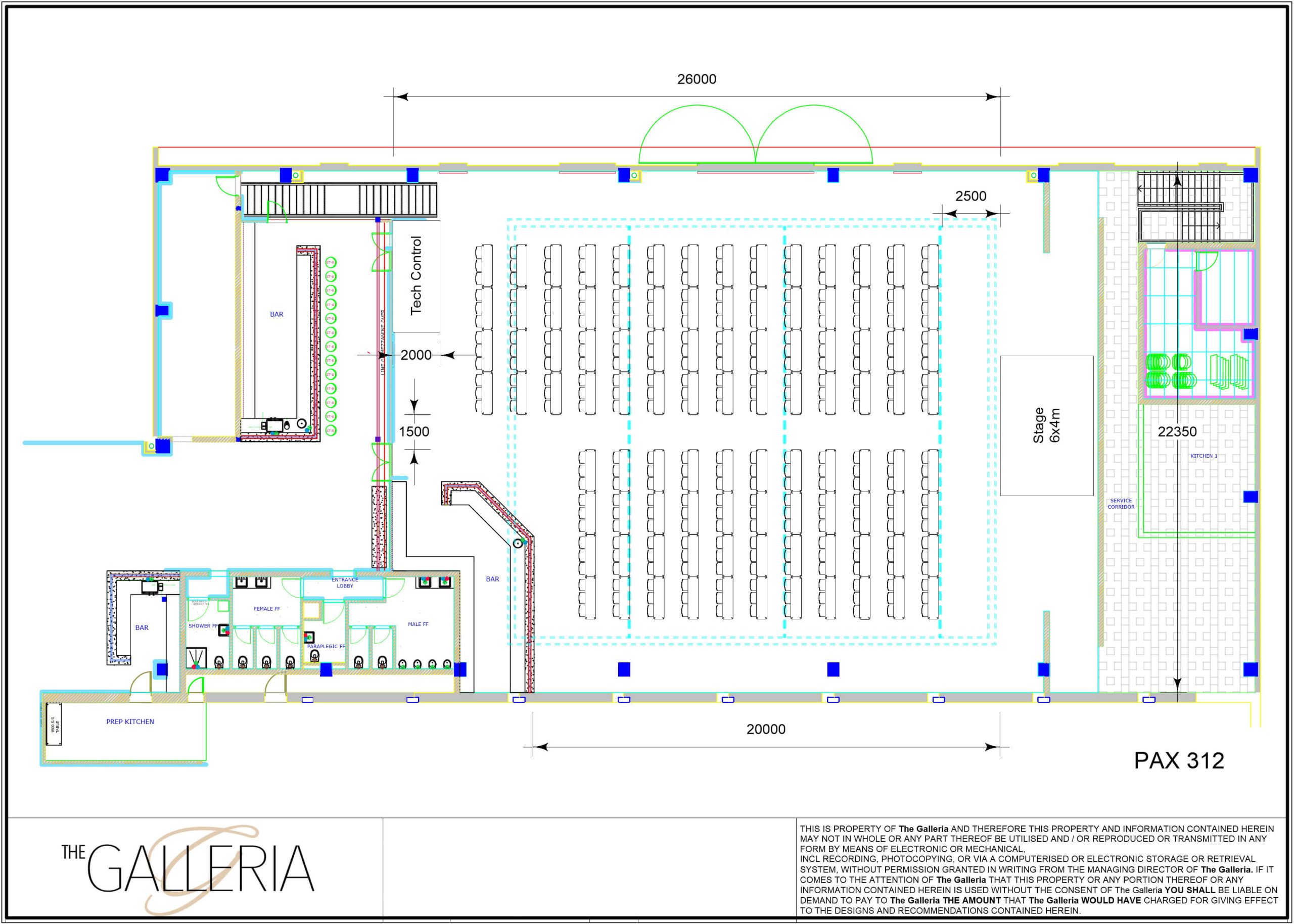 The Galleria - Arena School Room Layout